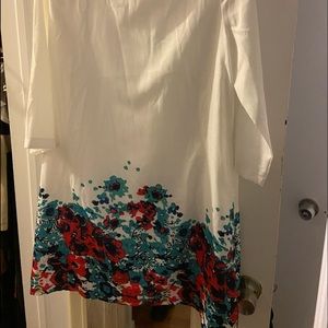 White dress with floral print